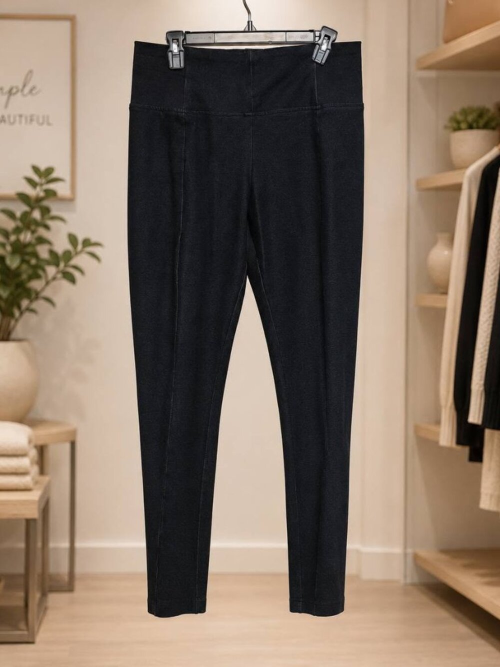 like an angel Black High-Waist Slim Leggings